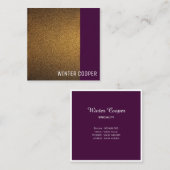 モダン銅金ゴールドバイオレットフレームミニマリスト スクエア名刺 (正面/裏面)