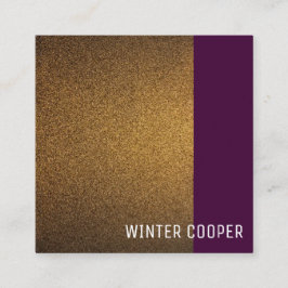 モダン銅金ゴールドバイオレットフレームミニマリスト スクエア名刺