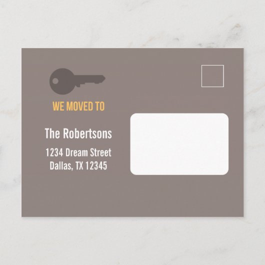 モダン鍵はがきの移動 案内ポストカード (裏面)
