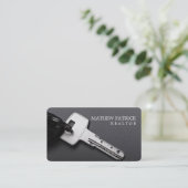 モダン鍵実在資産不動産仲介業者名刺 名刺 (スタンド正面)