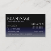 モダン鏡フォントクラシック黒と青のグラデーション 名刺 (裏面)