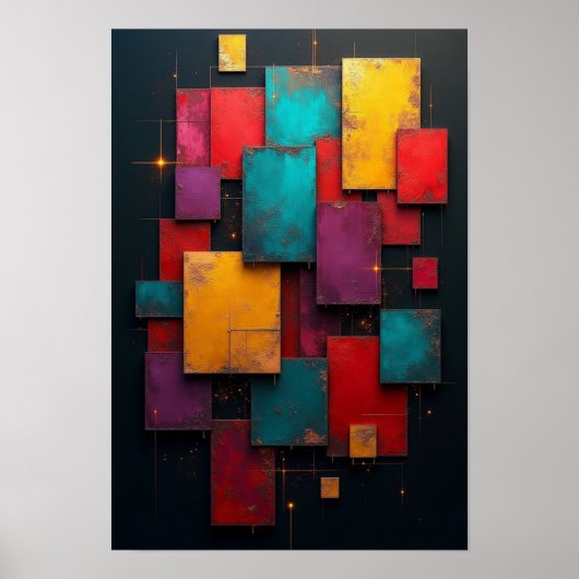 モダン長方形のアート ポスター (正面)