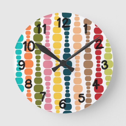 モダン長方形 ラウンド壁時計 (正面)