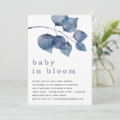 モダン開花シャワーの青葉ベビー 招待状 (スタンド正面)