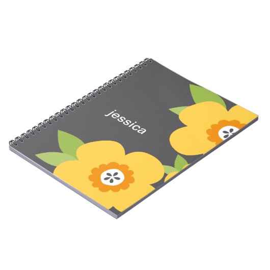 モダン開花ノパーソナライズされたート ノートブック (左側)