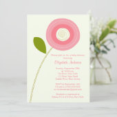 モダン開花フラワーベビーシャワー招待状 招待状 (スタンド正面)