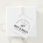 モダン開花結婚のモノグラムありがとう フェイバータグ (インサイチュ)