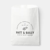 モダン開花結婚のモノグラムありがとう フェイバーバッグ (正面)