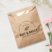 モダン開花結婚のモノグラムありがとう フェイバーバッグ (封をした状態)