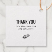 モダン開花結婚モノグラム実在金箔 フェイバータグ (裏面)