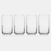 モダン開花結婚モノグラム ガラス缶 (左)