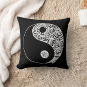 モダン陰陽白黒 クッション (ブランケット)