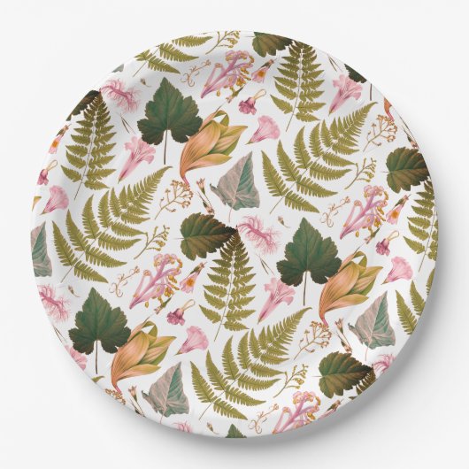 モダン離れエレガント春と花 ペーパープレート (正面)