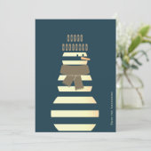 モダン雪だるまかわいいクリスマス シーズンカード (スタンド正面)