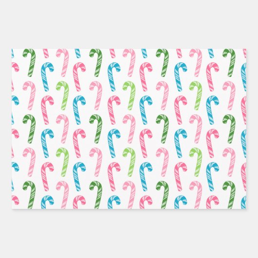 モダン雪だるまとピンク&グリーンクリスマスデコール ラッピングペーパーシート (正面3)