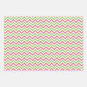 モダン雪だるまとピンク&グリーンクリスマスデコール ラッピングペーパーシート (正面2)