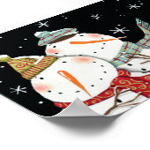 モダン雪だるまスマイル ポスター (角)