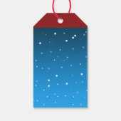 モダン雪だるま俳句伝統的クリスマスカラー ギフトタグ (裏面)