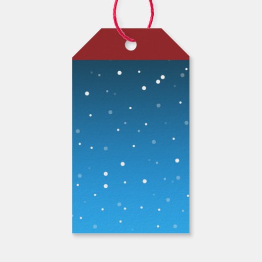 モダン雪だるま俳句伝統的クリスマスカラー ギフトタグ (裏面)