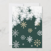 モダン雪の松冬のクリスマス結婚の 招待状 (裏面)