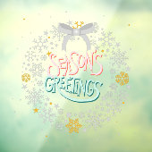 モダン雪の結晶の休日リースシーズンの挨拶 ウィンドウサイン (シート3)