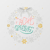 モダン雪の結晶の休日リースシーズンの挨拶 ウィンドウサイン (シート)