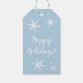モダン雪パーソナライズされた片ラベル ギフトタグ (裏面)