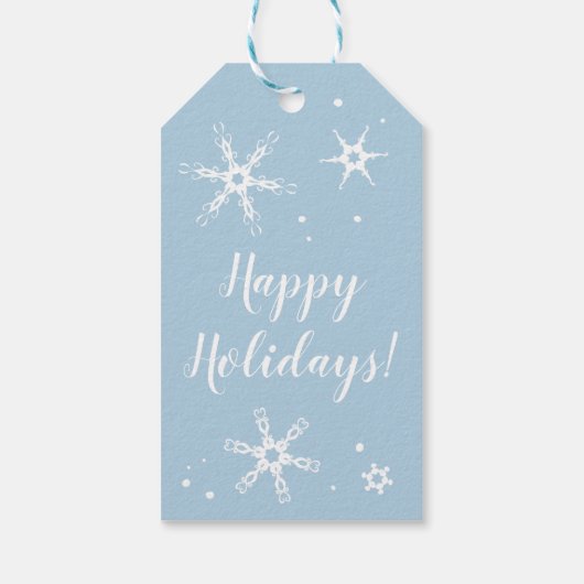 モダン雪パーソナライズされた片ラベル ギフトタグ (裏面)