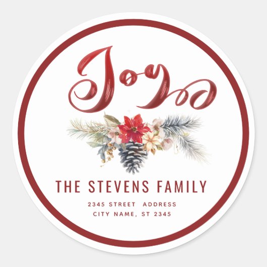 モダン雪松円錐枝 ラウンドシール (正面)