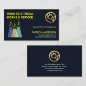 モダン電カラフル球電気技師 名刺 (正面/裏面)