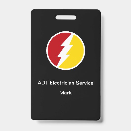モダン電気技師用ID名札 バッジ (正面)