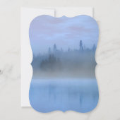 モダン青水色風景樹結婚のカード (裏面)