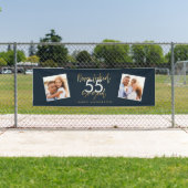 モダン青金ゴールドシンプル生誕エレガント生表 横断幕 (インサイチュ)