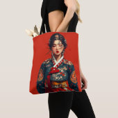 モダン韓服の肖像画トートバッグ トートバッグ (クローズアップ)