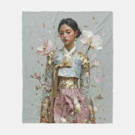 モダン韓服アートプリント フリースブランケット