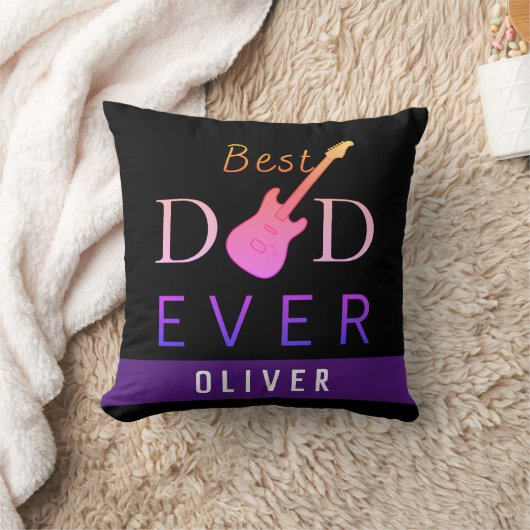 モダン音楽クールギタ最高のーパパEver Faters Day クッション (ブランケット)