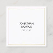 モダン頭が切れるデザインプロフェッショナルエレガント金ゴールドルック スクエア名刺 (正面)