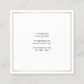 モダン頭が切れるデザインプロフェッショナルエレガント金ゴールドルック スクエア名刺 (裏面)