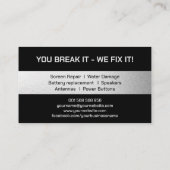 モダン頭が切れるプロフェッショナル電話の修復 名刺 (裏面)