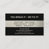 モダン頭が切れるプロフェッショナル電話の修復 名刺 (裏面)