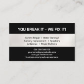 モダン頭が切れるプロフェッショナル電話の修復 名刺 (裏面)