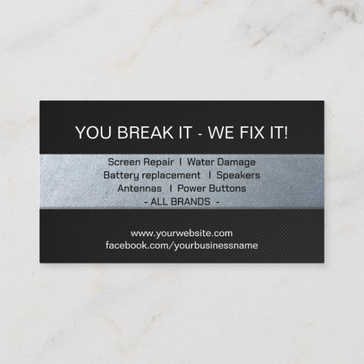 モダン頭が切れる電話の修理 名刺 (裏面)