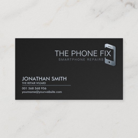 モダン頭が切れる電話の修理 名刺 (正面)