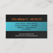 モダン頭が切れる電話の修理 名刺 (裏面)