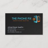 モダン頭が切れる電話の修理 名刺 (正面)