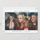 モダン額付ミニマルき写真コラージュグラードパーティー 招待状 (正面)