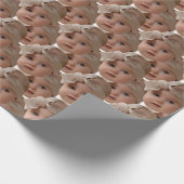 モダン顔カスタム自分のギフトクリスマスを作成する ラッピングペーパー (角)