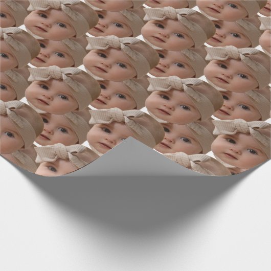 モダン顔カスタム自分のギフトクリスマスを作成する ラッピングペーパー (角)