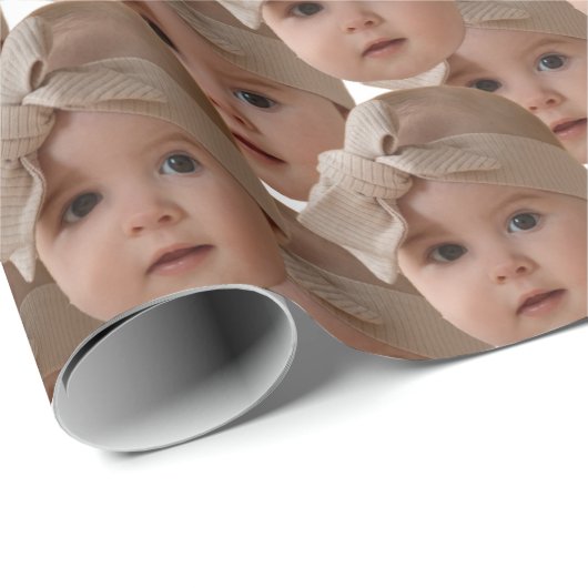 モダン顔カスタム自分のギフトクリスマスを作成する ラッピングペーパー (ロールコーナー)