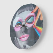 モダン顔 ラージ壁時計 (傾斜)